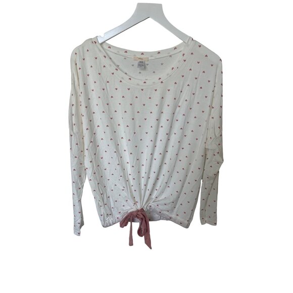 Eberjey Gisele Slouchy White/Pink Heart Print Pajama Set - Picture 3 of 8